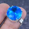 Pierre Précieuse Topaze Bleue Suisse Naturelle Argent Sterling 925 Bijou Bague Taille 7.5 G3w70