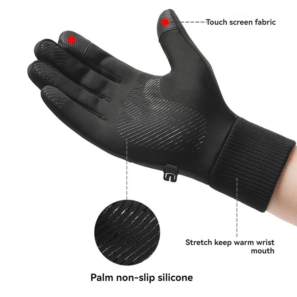 Durable And Safe Getinfit Cycling Gloves Autumn Winter Add Fleece Warmth Anti-Slip Touch Screen Run Mountain Climbing Skiing Waterproof Windproof