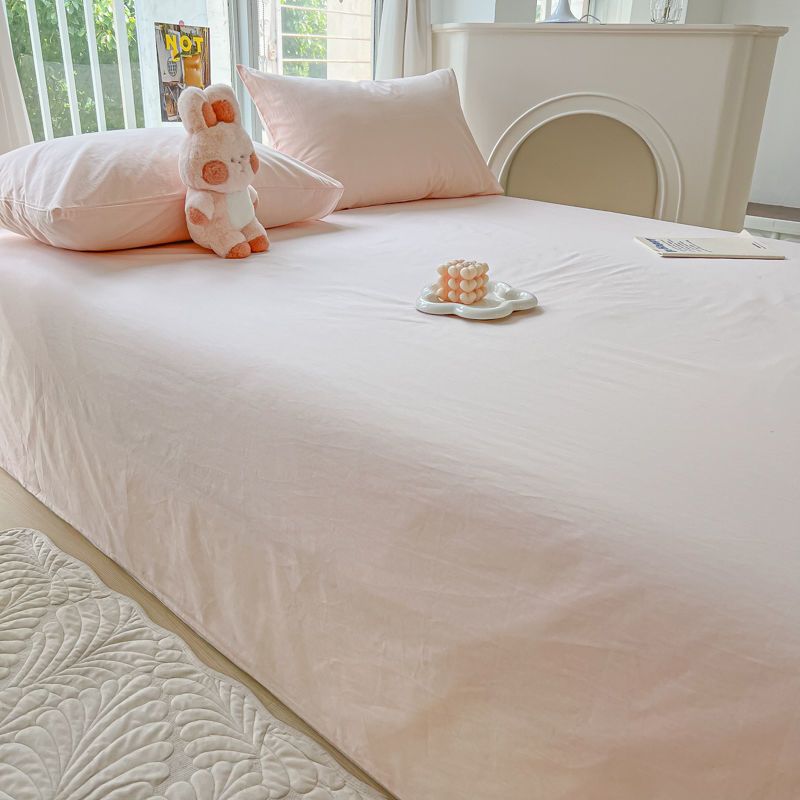 Striped Washable Bed Sheet Solid Color For Student Dormitory