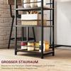 3-Piece Dining Set with Bar Table and 2 Chairs, Small Kitchen Set with Side Shelves, MDF, Metal, Black