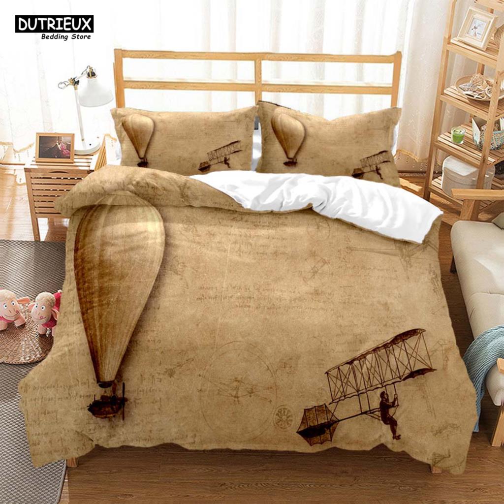 Comforter Vintage Style Navigation Mapprinted Bedding Soft And Comfortable Customizable Comforter Bedding Sets