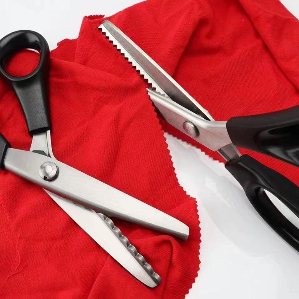 Handmade Big Wave Pattern Tailor Scissors for Non-Fraying Fabric