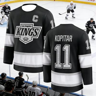2026 Herren Neues Eishockey Königsteam Trainingsshirt mit 3D-Druck, Weiß, Atmungsaktiv und Schnelltrocknend Langarm Kinder