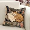 Cozy Cat-Print Pillowcase: Embrace Serenity with These Sleeping Kitties! Sofa cushion cover, home decoration, 2D printing