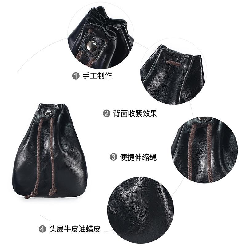 Leder Geschenk Münztasche Mini Tasche Bündel Schmuck Aufbewahrungstasche Retro Handgemachte Geldbörse