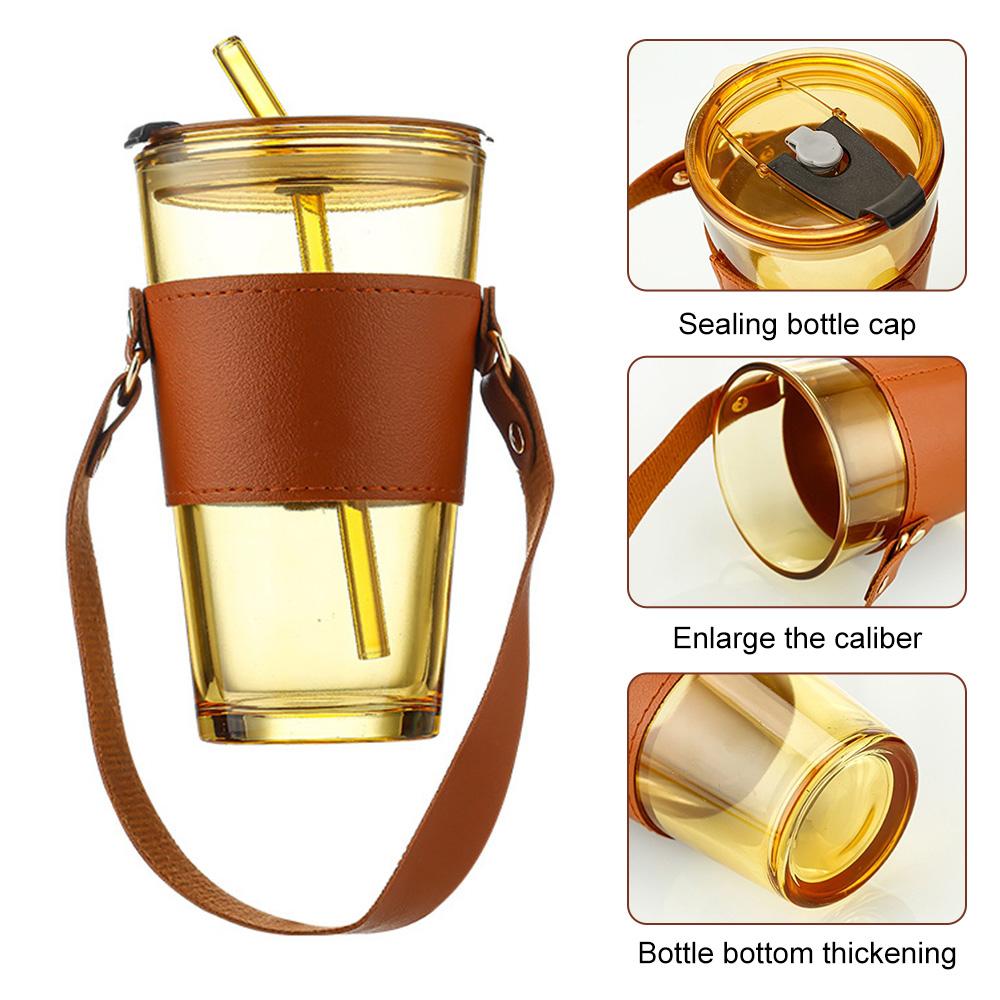 450ml Portable Water Cup With Lid and Straw Transparent Tea Cup Juice Glass Beer Milk Coffee Mug Drinkware for Home Office