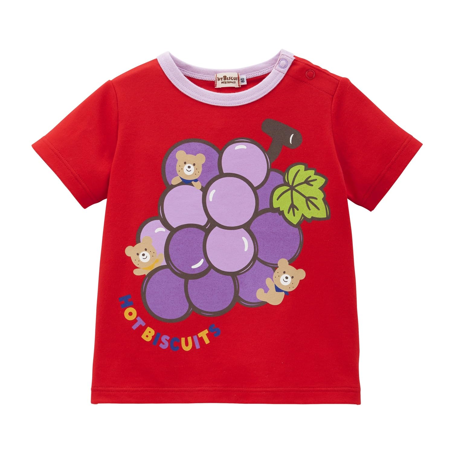 

Miki House Hot Biscuits Short Sleeve T-Shirt, Boys and Girls, Baby, Children s Clothing, Red, 80cm, 72-5212-683