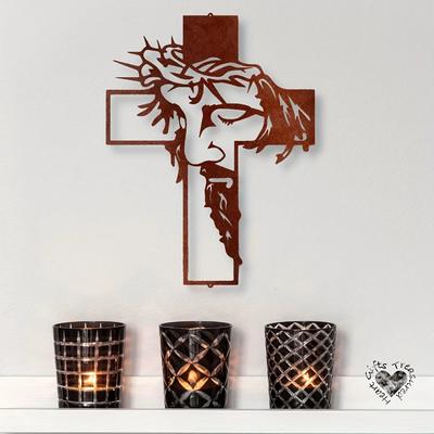 Elegantní kovová nástěnná dekorace kříže - Ideální pro Velikonoce, Den díkůvzdání, kancelář a výzdobu obývacího pokoje, stylová závěsná dekorace
