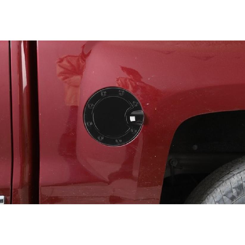 Black Fuel Door Tank Gas Cap Cover Trim For Chevy Silverado GMC Sierra 2014-2018
