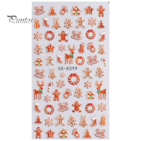 1 Sheet Christmas Nail Art Sticker Festive Santa Snowflake Elk Designs Safe Easy to Use Nail Decal for Beautiful Manicures