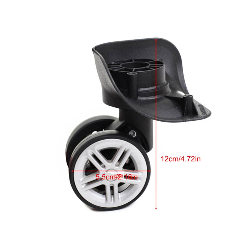 4Pieces Practical Black Casters for Trolley Suitcase Repair with 360 Degree Rotation For Smooth Travel Experience