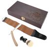 3Pcs/set Shaver Kit Manual Razor Beard Brush Shaving Strop Wooden Box Gift Set