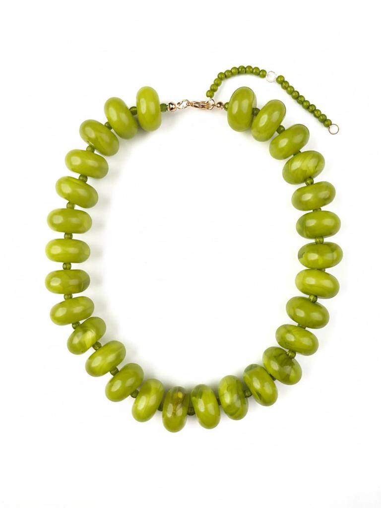 Collana Casual alla Moda con Perline in Resina Dopamina Charms Gioielli Chunky Adatta per Donne Uso Quotidiano Vacanze