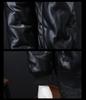 2024 Winter European Style Men's Casual Lapel PU Leather Down Jacket