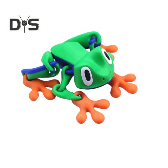 

Магнитная 3D-печатная игрушка-лягушка с подвижными суставами Магнит на холодильник в виде лягушки Фигурка животного с шарнирным соединением Украшение для домашнего офиса и монитора компьютера оранжевый/зелёный
