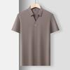 Thin Short-Sleeved Men'S Polo Shirt Casual V-Neck Half-Sleeved Bottoming Top T-Shirt Solid Color