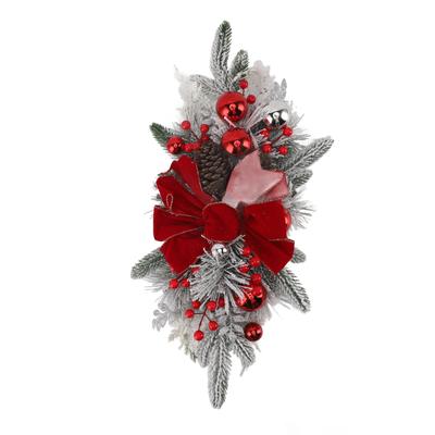 Christmas Staircase Decoration Cordless 60x30cm PVC Exquisite Realistic Stairway Swag for Table