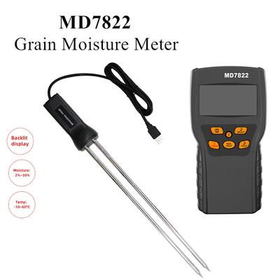 MD7822 Getreidefeuchtemesser LCD Digitales Hygrometer Enthält Mais Weizen Feuchtigkeitstester Feuchtigkeitsgehalt Detektor für Getreide