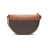 Michael Kors MK Dover Monogram Zip Closure Faux Leather Half Moon Crossbody Shoulder Bag Women Bags Brown 30T2G4DM6B-BRN-ACORN