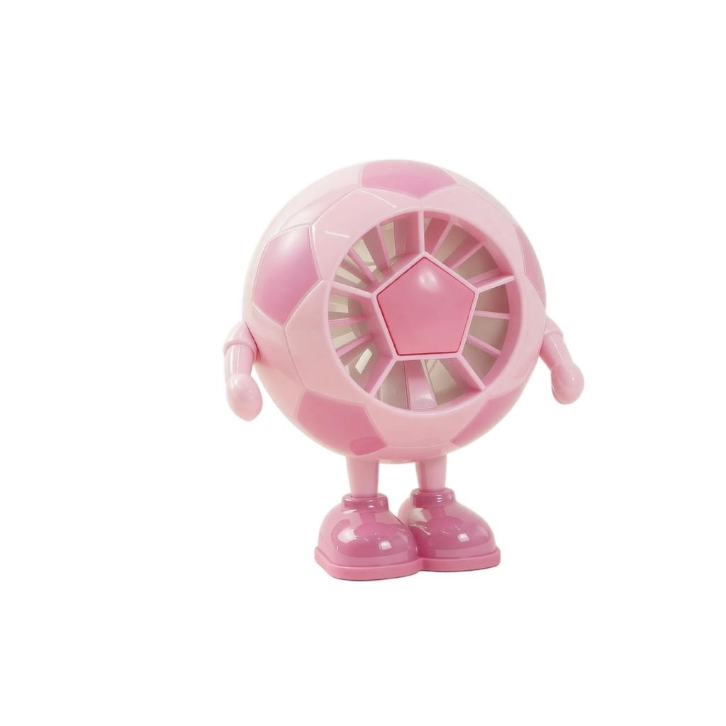 Portable Cartoon Soccer Ball Shaped Mini Fan Rechargeable Small Desk Fan with LED Light for Personal Use and Travel