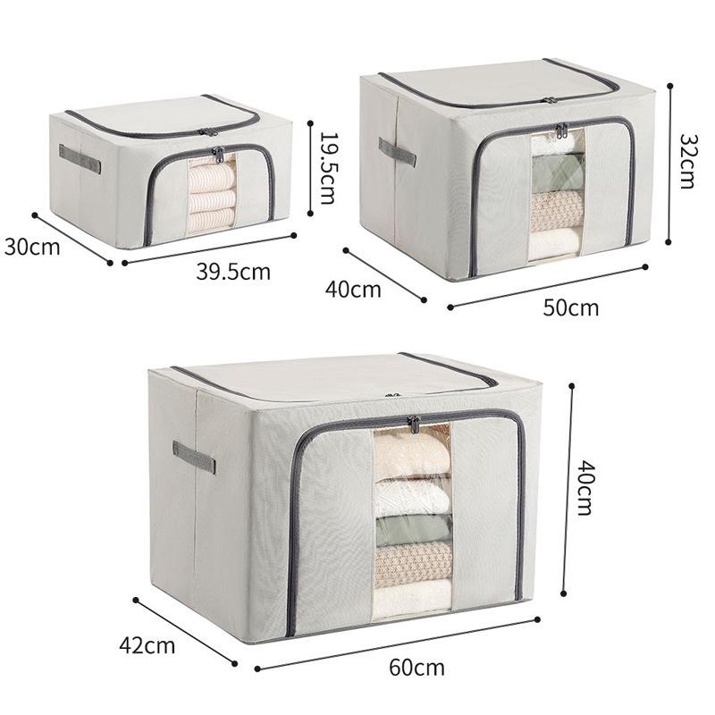 Baona Oxford Cloth Large Capacity Folding Storage Box for Clothes and Quilts