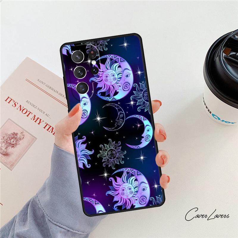 Sun And Moon Star phone case For Samsung Galaxy S24 S25 S23 S22 Ultra Note 10 20 Plus S20 S21 FE Cover