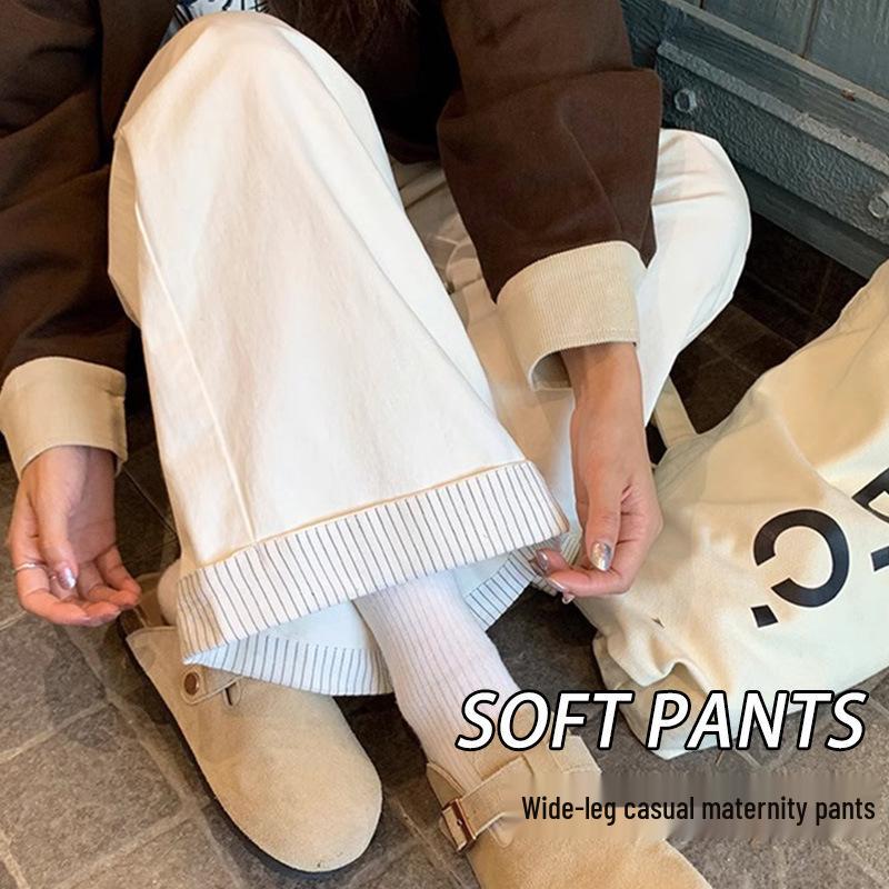 

Retro Spring Maternity Wide-Leg Pants - Trendy Slimming Trousers XL бежевый