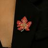 Red Maple Leaf Women's Brooches Fulll Rhinestone Green Leaf Metal Pins for Women Luxury Brooch Clothing Accessories new