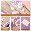 Solid Color Multifunctional Pencil Case - Large Capacity, Retractable, Macaron Shades