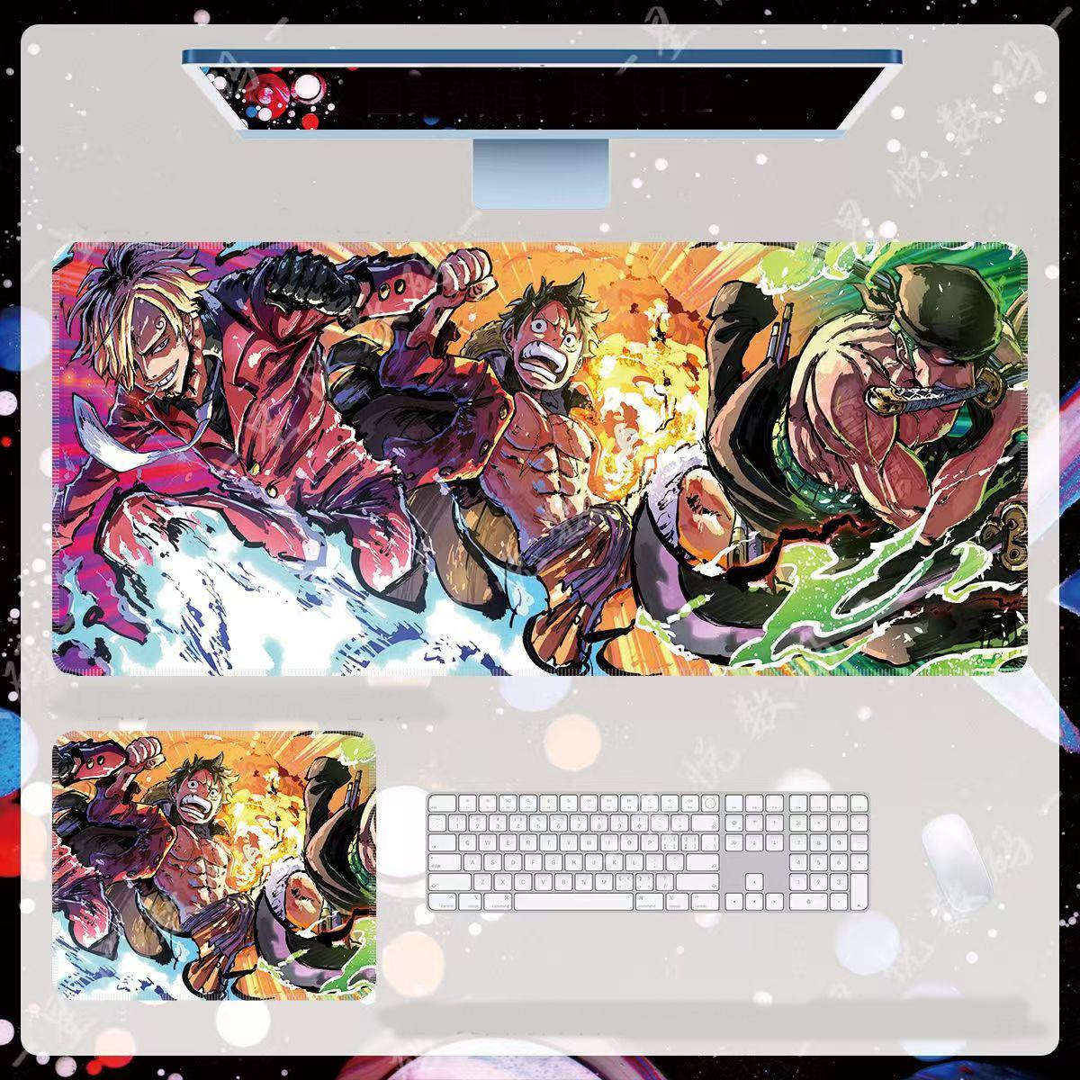 

One Piece, килимок для миші Luffy, килимок для клавіатури та миші, дешево, вишукане, ігрове обладнання, комп’ютерне обладнання, аніме, комікси