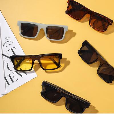 Glasses 3557 Trendy Large Frame Square Multi-Color Gradual Change Big Face Sunglasses Women, Sunglasses Men