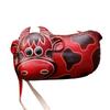 Genuine Leather Keychain Wallet With Adorable 3D Bull Design And Plush Lining Novelty Keychain For Keys And Coins