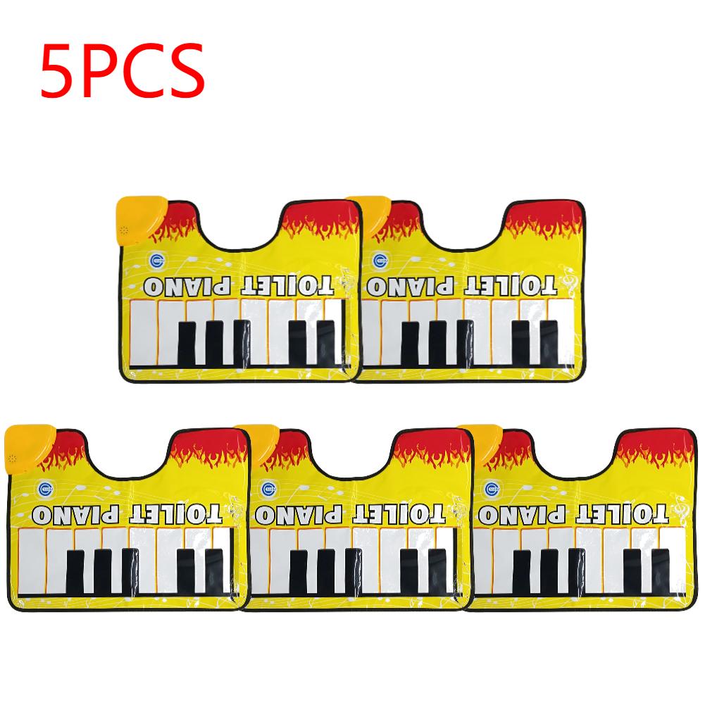 1-5Pcs Toilet Piano Mat Bathroom Funny Toe Music Keyboard Toilet Floor Mat Potty Piano Sounding Bathroom Rug for Home Bathroom