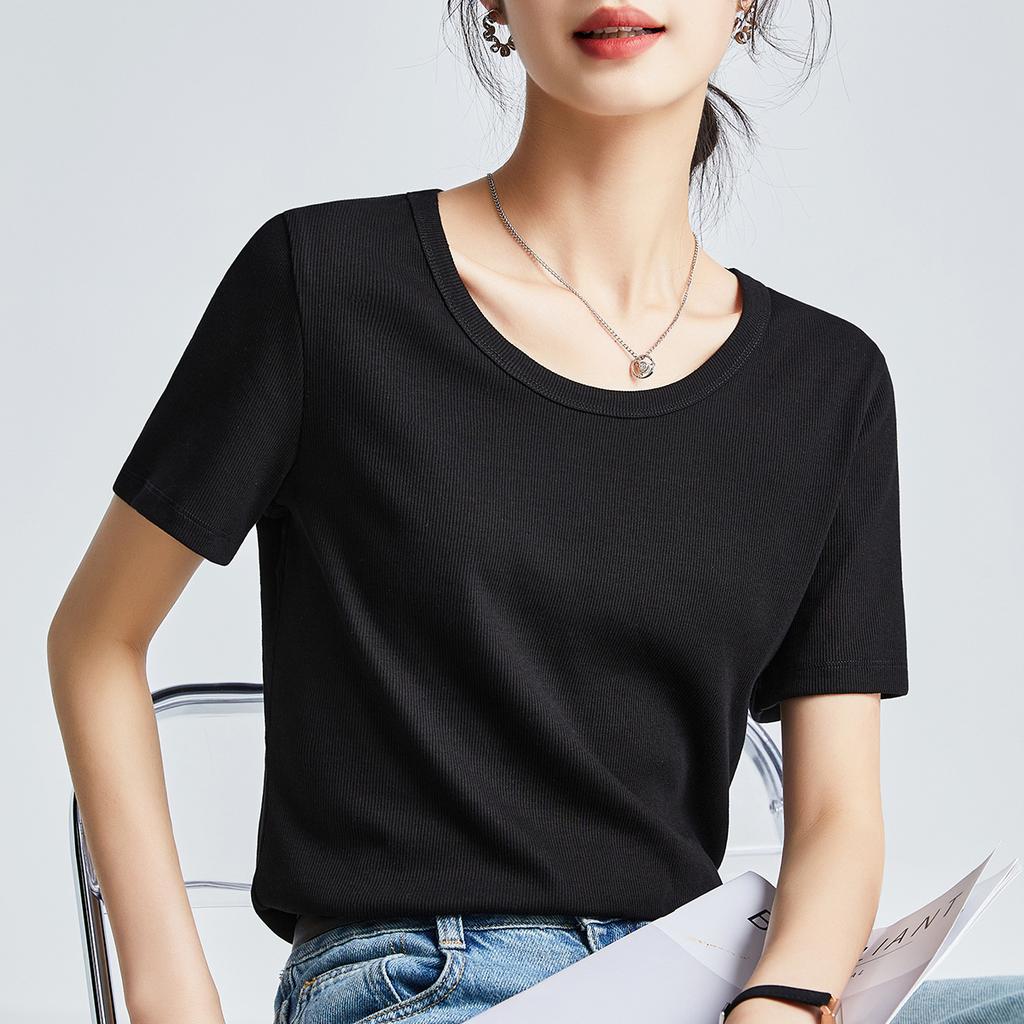 Summer New Shoulder Women's Modal Cotton Top Temperament Snowflake Short-sleeved T-shirt