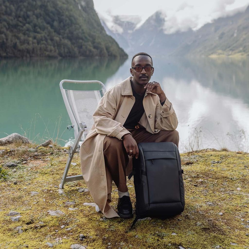 BECKMANN Norway Street FLX Backpack, Black, for Men and Women, Large Capacity, Perfect for Computers, Business, Commuting, and School, Scandinavian