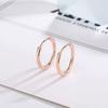 Purple Gold Colored Gold Smooth Circle Earrings Classic Temperament Rose Gold Plated Earrings