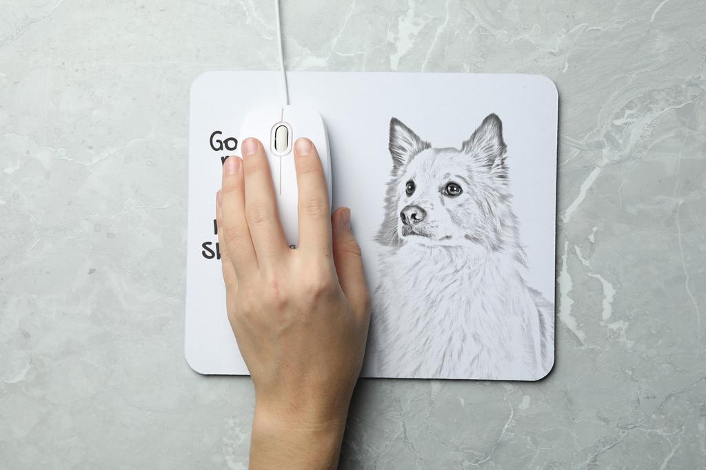 Icelandic Sheepdog, Icelandic Spitz- mouse pad with print, personalized dog-themed mouse pad, unique gadget for an office worker by Art-Dog brand – Mo