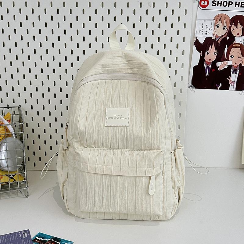 Schoolbag Solid Color Backpack 1011 New Junior High School Girls High School College Students School Bag Women Travel Lightweight Small Backpack