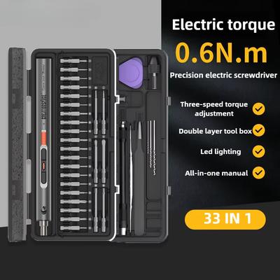 Mini Electric Screwdriver Set, Multifunctional Screwdriver with Electric Drilling, High Torque Motor 0.15-0.6N. M, Can Tighten Screws and Drill Holes