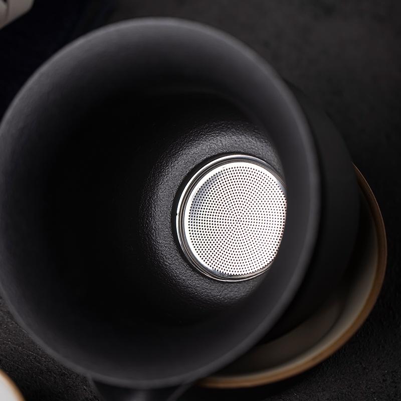 200ml Portable Storage Bag Ceramic Lid Bowl Quick Tea Cup One Pot Three Cups Tea Set