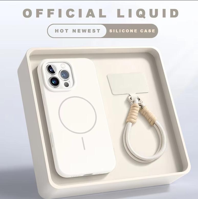 Liquid Silicone Lanyard Phone Case For For Iphone 17 17E 16 1 14 13 Pro Max For  Magnetic Strap Protector Back Cover