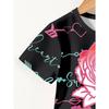 Boys' set of fashionable cartoon pattern 3D printed summer round neck T-shirt and shorts set