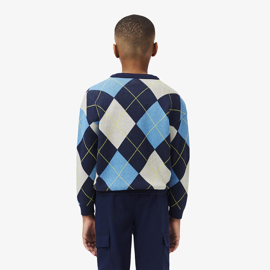 Lacoste Suéter de Lana Argyle para Niño AJ2485-54NQRN