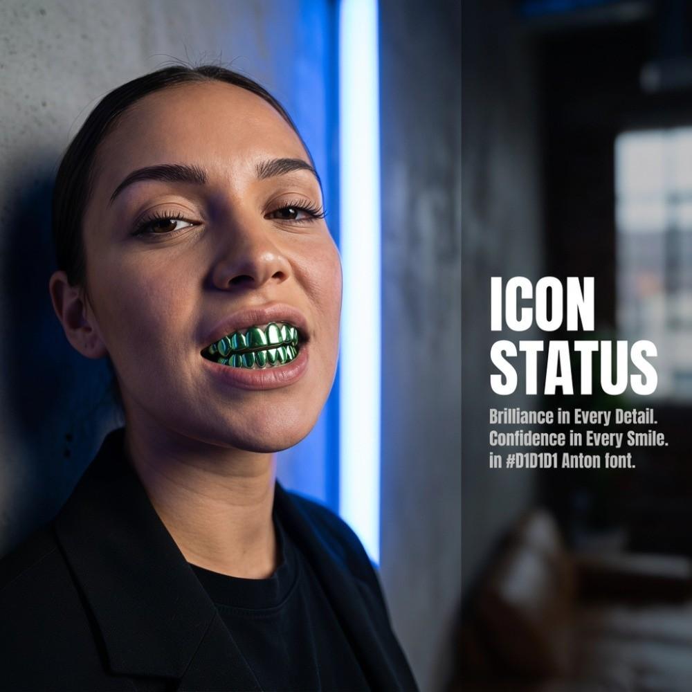 2 piezas/juego Ecológico Dientes de Cobre Grillz Caps Antideslizante Dientes Joyería Eventos