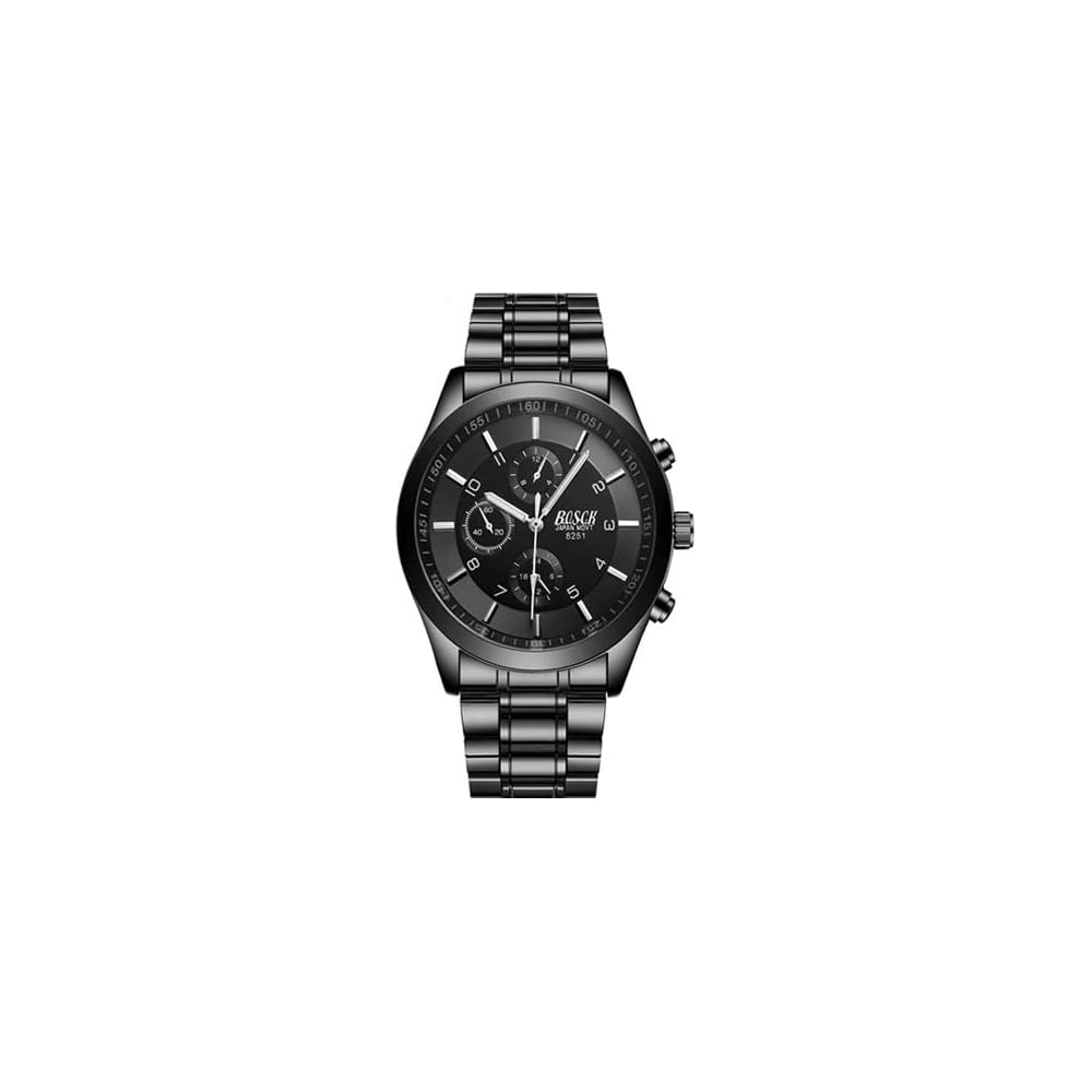 Men s Simple Black Watch Stylish Easy to Read Casual Timepiece