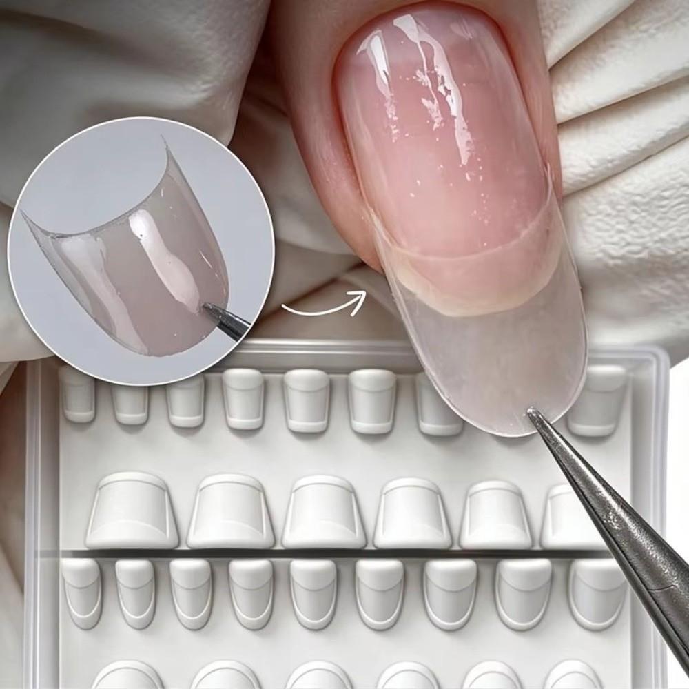 Shallow Fit Silicone Nail Mold Anti Overflow Nail Extension Template New Base Film Mold  Nail Salon