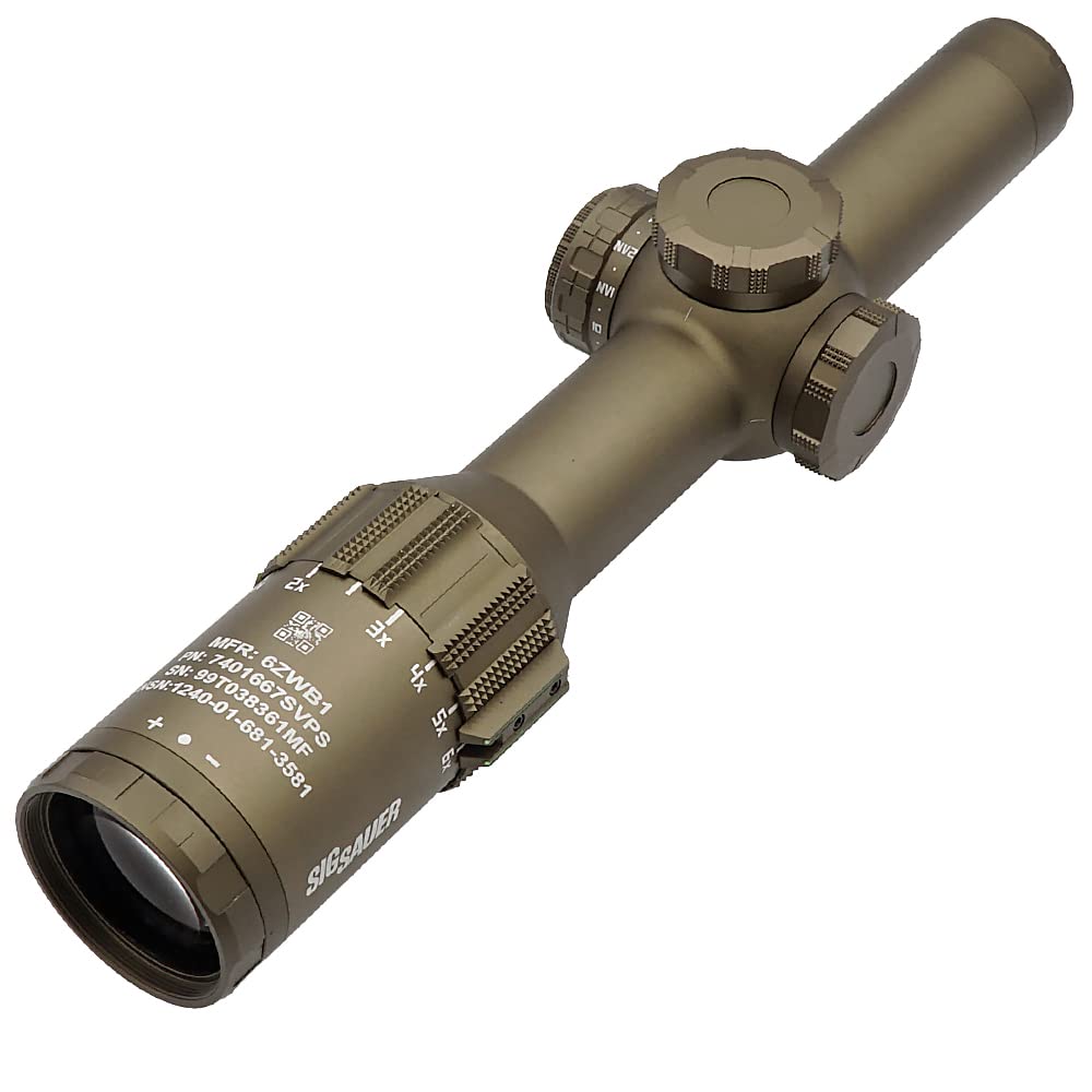 Evolution Gear Variable First Focal Plane Replica Scope for the SIG TANGO 6T DVO Short 6x Super 6068 Aluminum Dark Earth Tan Color (FFP) 1-6X24mm