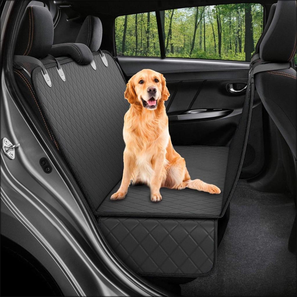 Dog Car Seat Cover Waterproof Scratch Proof Pet Seat Cover for Back Seat Cars Trucks SUVs Black Edge