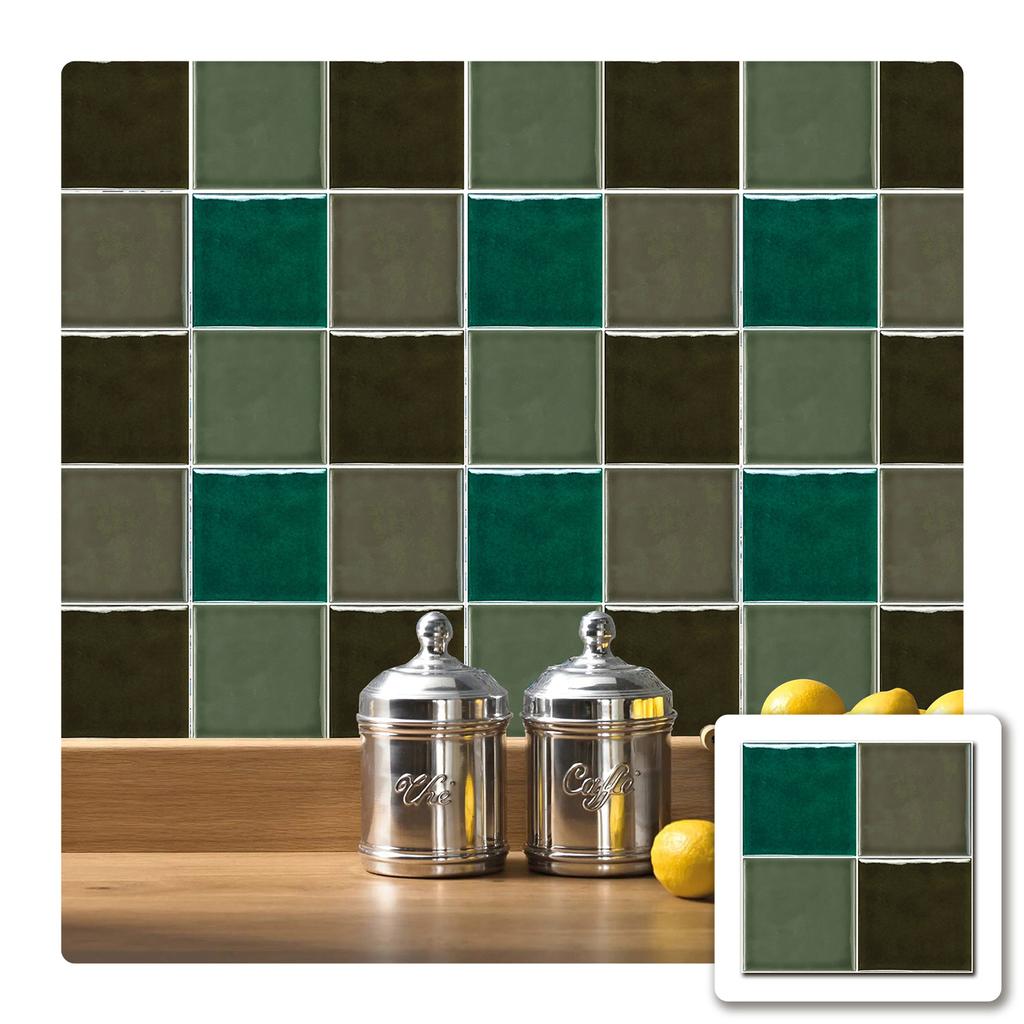 10 Pieces Of European Solid Color Square Brick Wallpaper Self-Adhesive Kitchen Waterproof And Oil-Proof Thickened Tile Sticker Wall Sticker