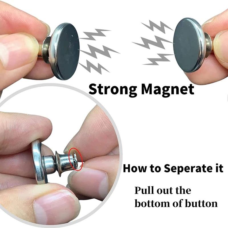 10-1Pair Curtain Magnetic Button Detachable Curtain Fix Fastener Clip Prevent Light Adjustment Window Screen Close Magnet Buckle